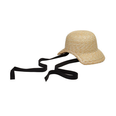 Sombrero de Paja Tejido a Mano para Niños con Ala Ancha y Correas - Image 7