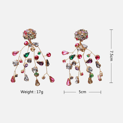 Aretes de Cristal Multicolor con Brillo de Diamante - Image 8