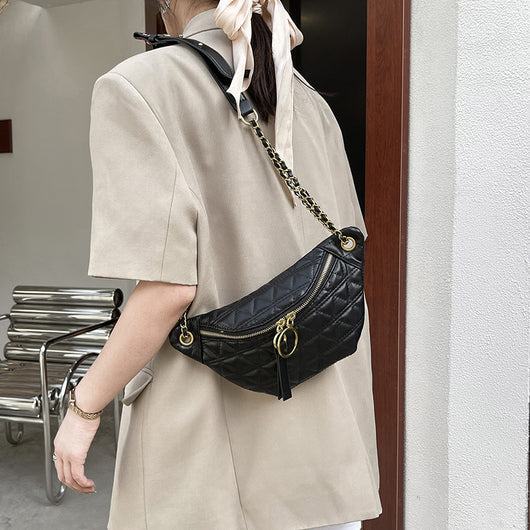 Bolsa Pecho Cadena Rombo Asimétrica Coreana - Image 3