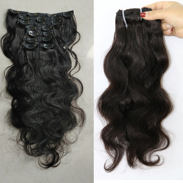 Extensiones de Cabello Humano con Clip - Volumen Instantáneo