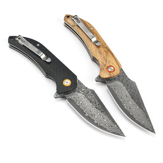 Cuchillo Plegable Mashige Steel Outdoor - Madera de Cebra - Image 2