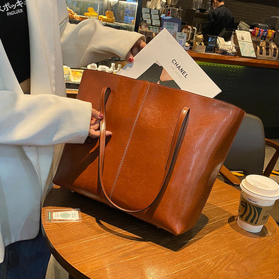 Bolso Tote de Cuero Encerado para Mujer - Bolsa de Hombro Elegante y Versátil - Image 6