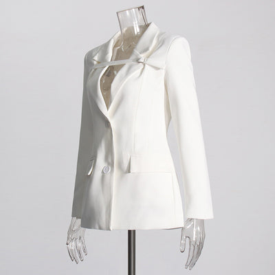 Blazer Slim Fit Patchwork para Mujer - Diseño Moderno y Versátil - Image 2