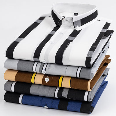 Camisa Casual de Manga Larga con Rayas Anchas para Hombre