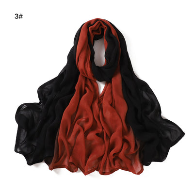 Foulard Ligero de Rayón con Degradado Pintado a Mano - Protección Solar - Image 24