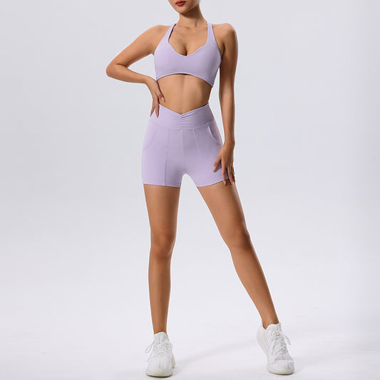 Shorts Deportivos Ajustados de Secado Rápido para Yoga y Running