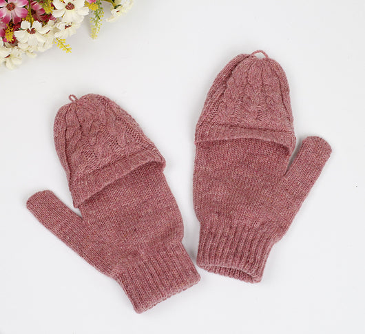 Guantes Tejidos Coreanos de Invierno - Cinco Dedos Semiabiertos para Estudiantes - Image 7