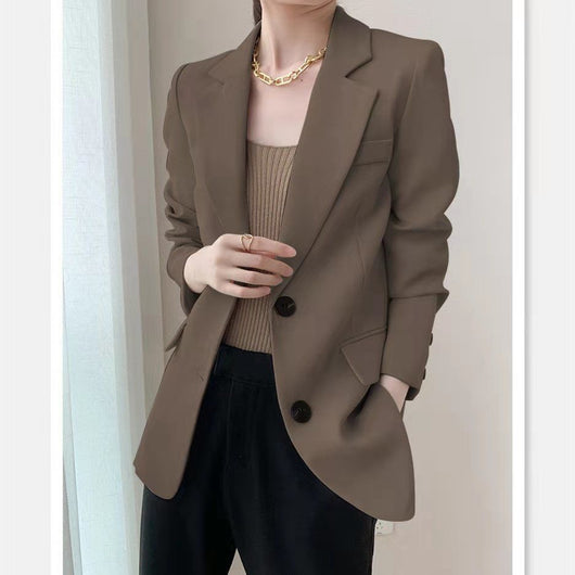 Blazer Ejecutivo Marrón Talle S - Diseño Minimalista para Mujer - Image 5