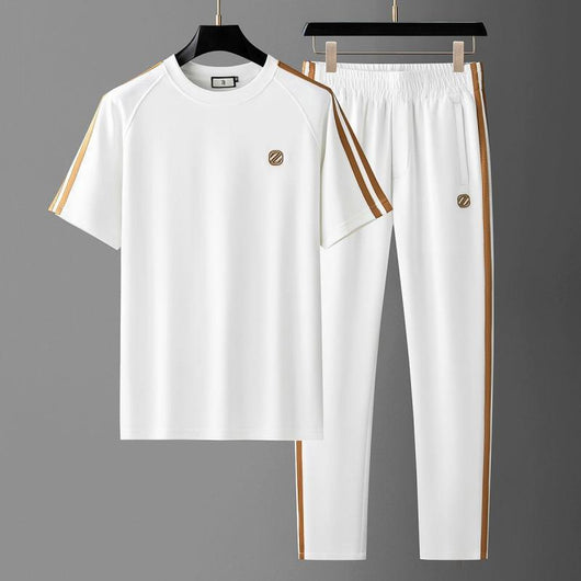 Conjunto Casual de Verano para Hombre con Playera Lisa de Manga Corta - Image 3