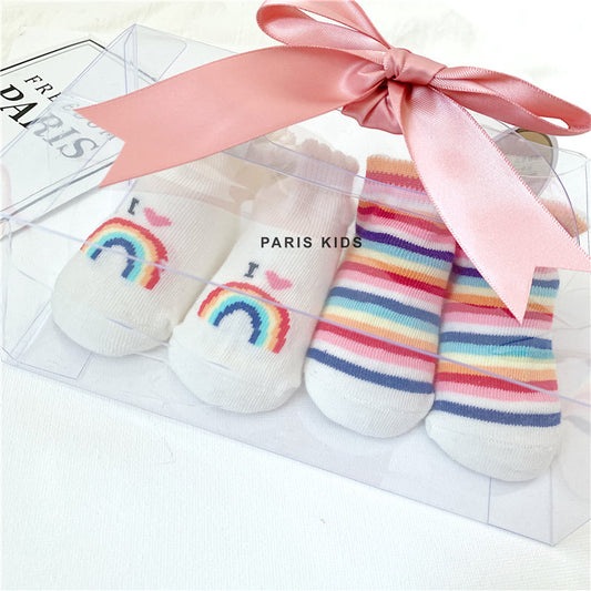 Calcetines Arcoíris para Bebé - Amor a Papá y Mamá