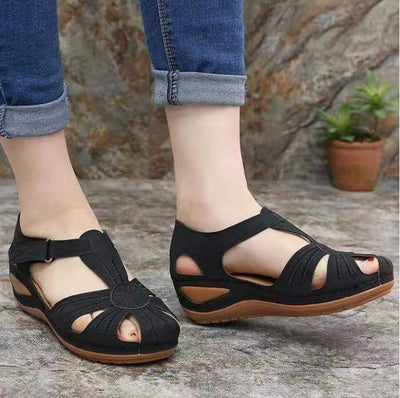 Sandalias Huecas para Mujer con Suela Gruesa y Cierre de Velcro - Image 12