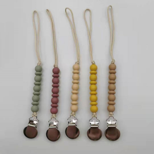Chupete de Silicona Masticable con Cadena y Clip de Seguridad