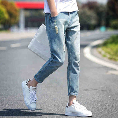 Pantalones Vaqueros Rotos Cortos para Hombre - Image 8