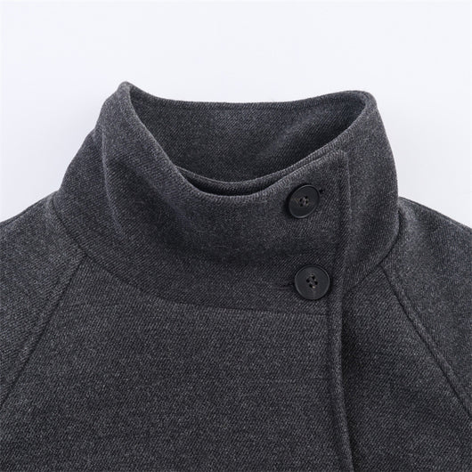 Abrigo Elegante para Mujer con Cuello de Pie y Cinturón - Image 3