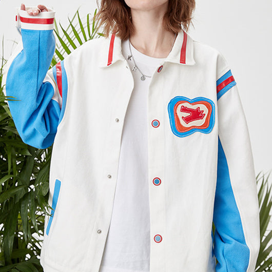 Chaqueta Suelta con Solapa Bicolor para Hombre - Image 6