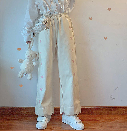 Jeans Rectos Sueltos con Estampado Love Soft Girl - Tendencia Ins - Image 5