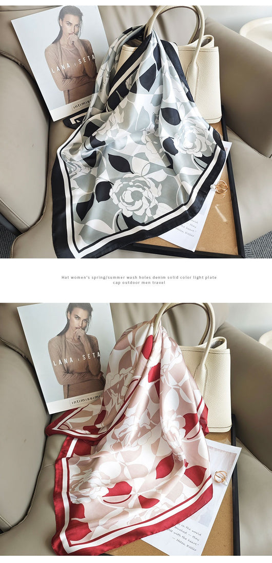 Pañuelo Cuadrado para Mujer con Estampado Floral Fresco y Diseño Minimalista - Image 12