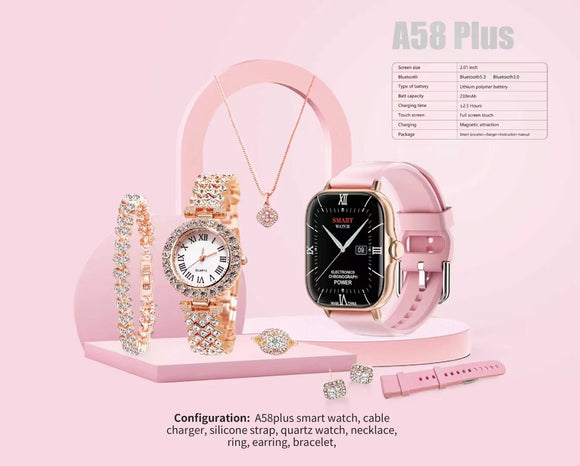 Reloj Inteligente para Mujer con Llamadas Bluetooth, Monitor Cardíaco y Oxígeno