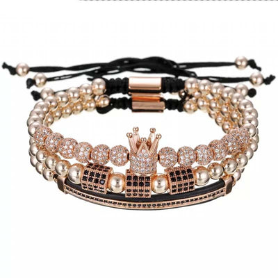 Pulsera Trenzada de Goma con Diamantes Poligonales Curvos - Image 8