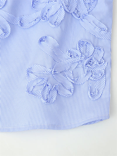 Camisa de Manga Larga Popelina Floral con Rayas Texturizadas - Image 9