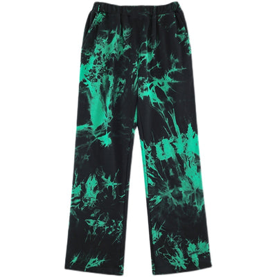 Pantalones Hombre Tie Dye Negro y Verde con Cierre de Cremallera - Image 10
