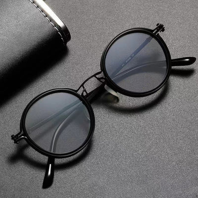 Gafas de Sol Redondas Punk Metal para Hombre