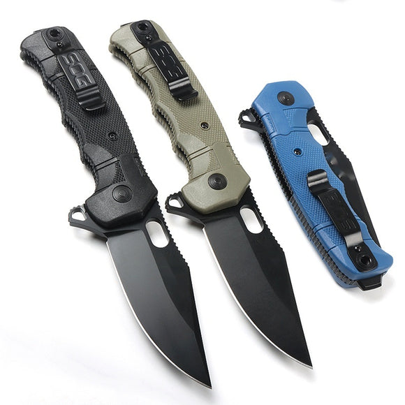 Cuchillo Plegable de Supervivencia Outdoor - Acero Inoxidable con Funda de Nylon