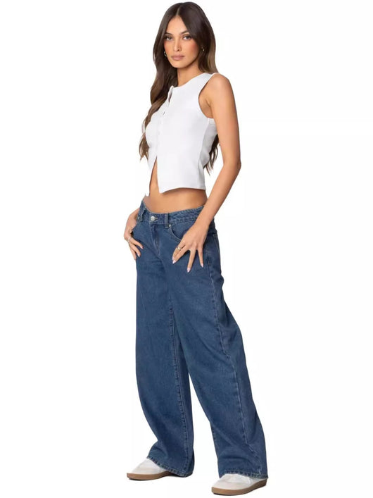 Jeans de Cintura Alta y Pierna Ancha Efecto Limpiador - Image 22