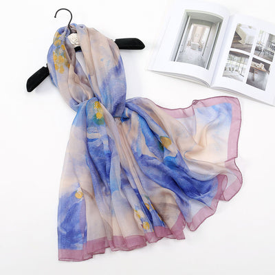 Pañuelo de Seda Peonía Largo para Mujer con Protección Solar - Image 27