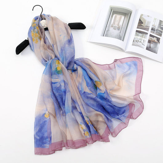 Pañuelo de Seda Peonía Largo para Mujer con Protección Solar - Image 27