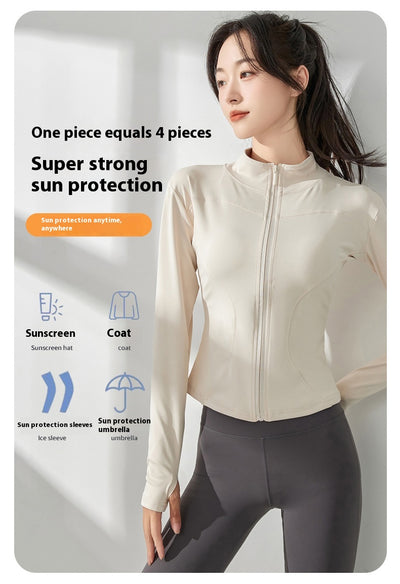 Chaqueta Deportiva para Yoga Mujer Manga Larga Protección Solar Ropa Outdoor - Image 16