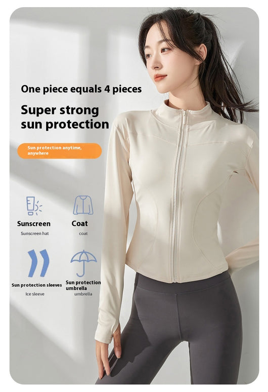 Chaqueta Deportiva para Yoga Mujer Manga Larga Protección Solar Ropa Outdoor - Image 16