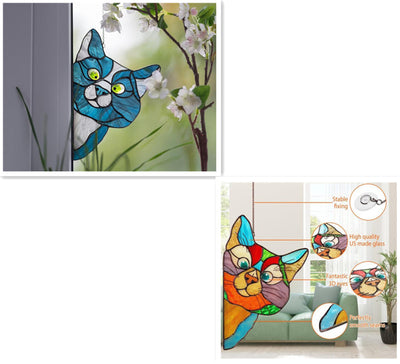 Adorno de Gato en Vitral para Ventana - Image 14