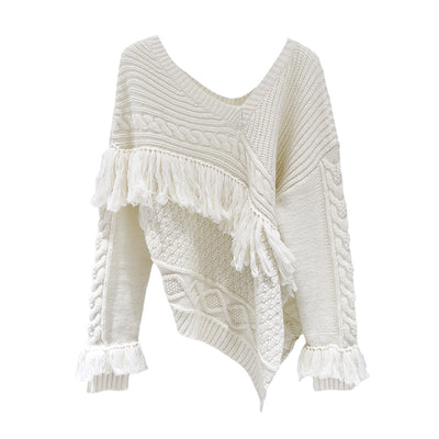 Suéter Cuello V con Borlas - Diseño Elegante para Mujer - Image 4