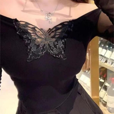 Blusa Femenina con Bordado de Mariposas - Image 3