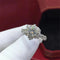 Women's Vintage Hollowed-out Moissanite Diamond Ring 2Carat Size9