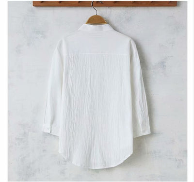 Camisa Casual Hombre Lino y Algodón Suelta para Verano - Image 10