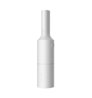 Dark gray cylindrical handheld vacuum cleaner in a car's cup holder, ready for quick interior cleaning. - Image 2