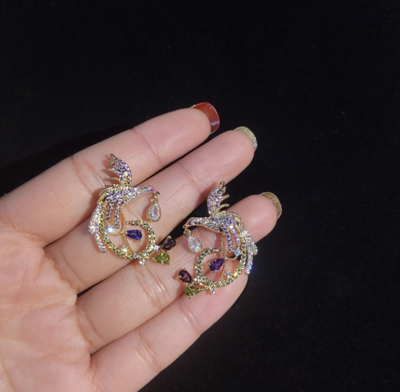 Aretes de Plata 925 Fénix Grandes Estilo Europeo - Joyería Elegante - Image 2