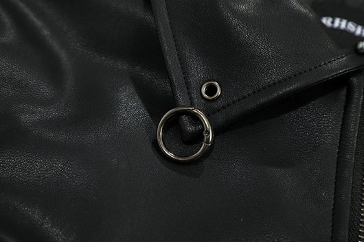 Chaqueta de Cuero PU Estilo Urbano Americano con Algodón - Image 17