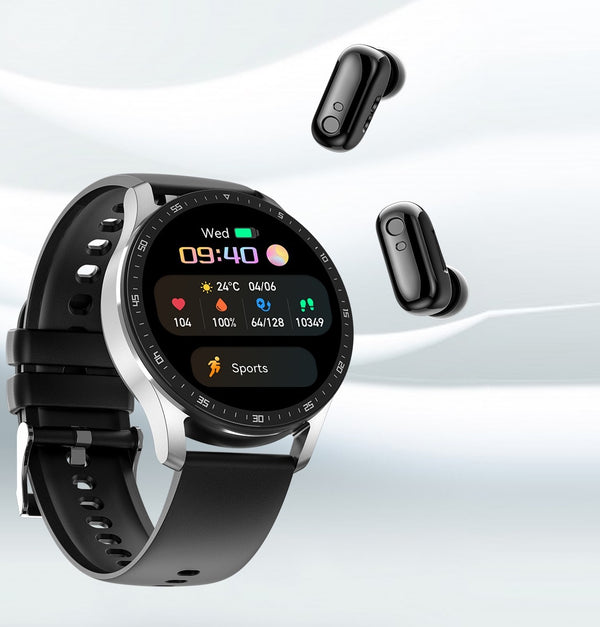 Reloj Inteligente Deportivo 2 en 1 con Auriculares Inalámbricos TWS