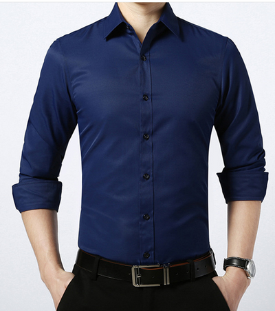 Camisa Ejecutiva de Manga Larga Estilo Coreano para Novio y Padrino - Image 4