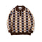 Suéter Polo Cuadros Hombre Estilo Urbano Corte Relajado