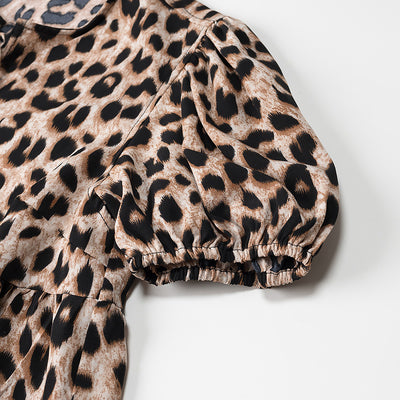 Cardigan Leopardo con Mangas Abullonadas Sexy - Image 4