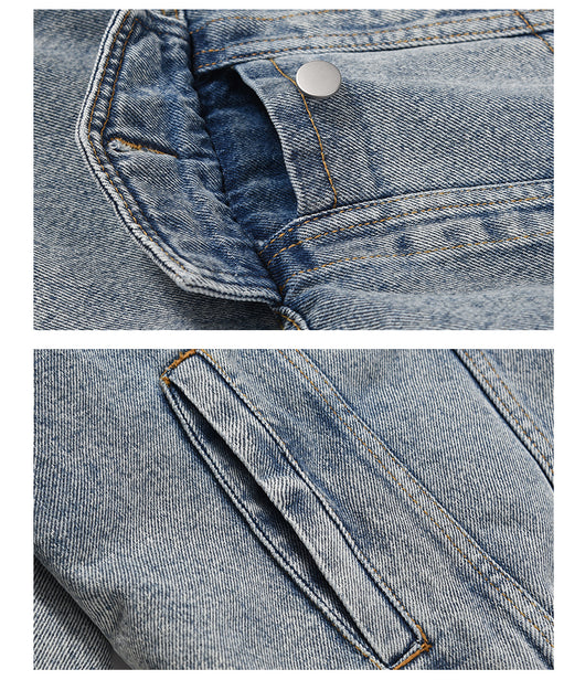 Chaqueta Denim Oversize Lavada y Desgastada - Algodón Grueso - Image 2