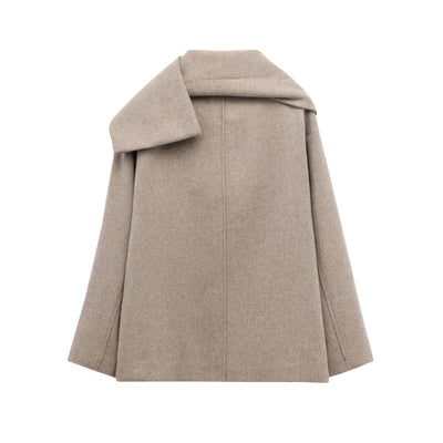 Abrigo Capa Estilo Francés con Diseño Tejido para Mujer - Image 2