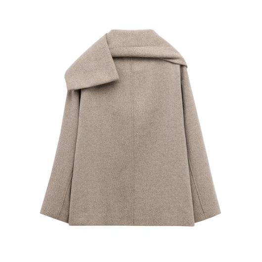 Abrigo Capa Estilo Francés con Diseño Tejido para Mujer - Image 2