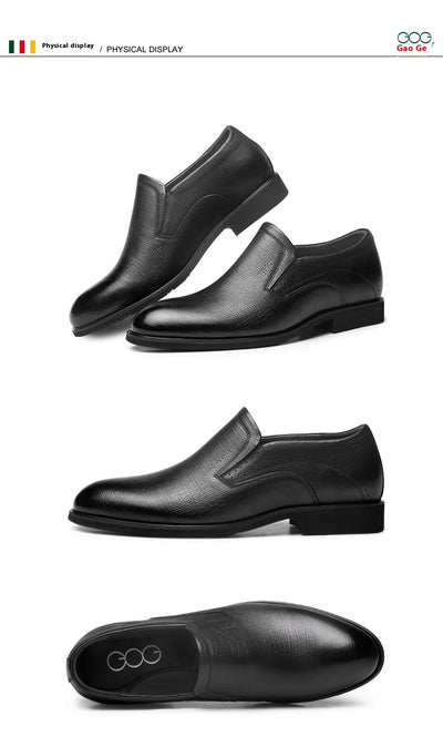 Zapatos de Cuero Ejecutivos con Plantilla Elevadora Invisible de 8cm - Image 12