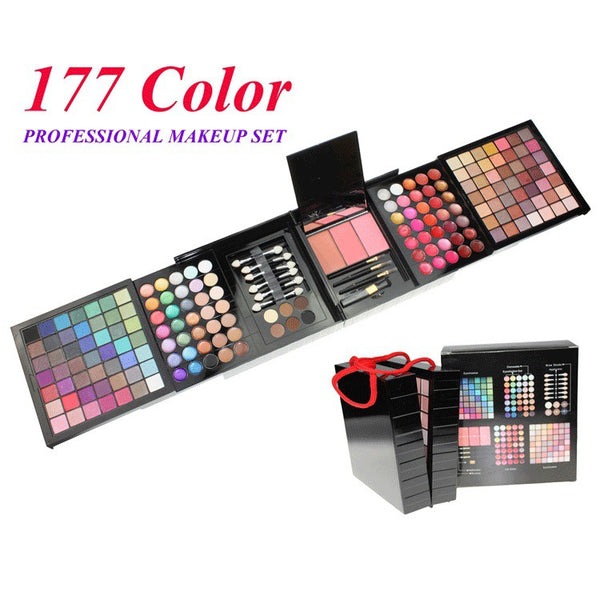 Paleta de Maquillaje 177 Colores: Sombras, Labiales y Rubores Todo en Uno
