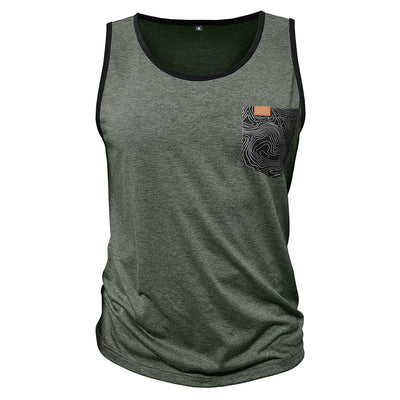 Camiseta Deportiva Suelta sin Mangas con Bolsillos y Estampado - Image 3